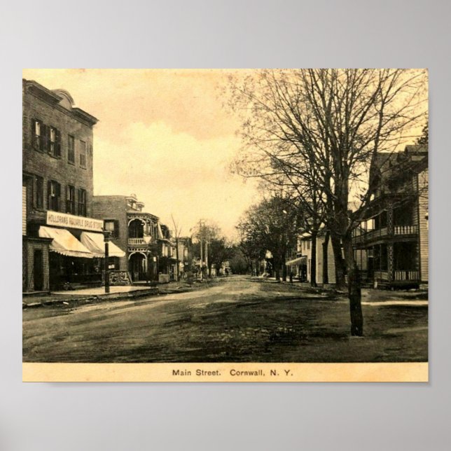 Cornwall, New York, Main St, 1909, Poster (Devant)