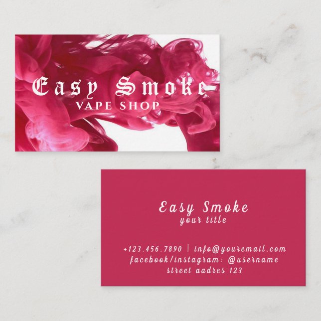 Corolful Smoke Vape Shop Carte de visite (Devant / Derrière)