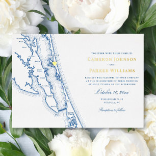 Corolla NC Carte OBX Mariage Navy et Or