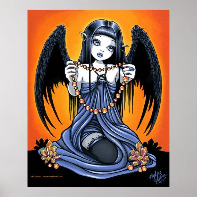 "Corona" Gothic Crystal Angel Art Poster (Devant)