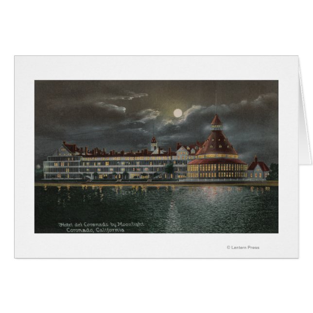 Coronado, CA - Vue sur la Lune de l'Hotel del Coro (Devant horizontal)