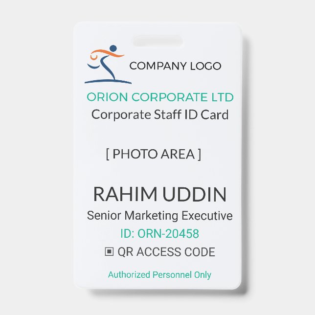 Corporate Badge | Employee Photo – Business ID (Face)