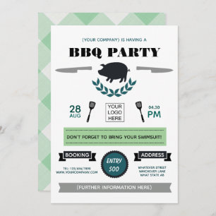 Corporate Barbecue ajouter le logo Invitation