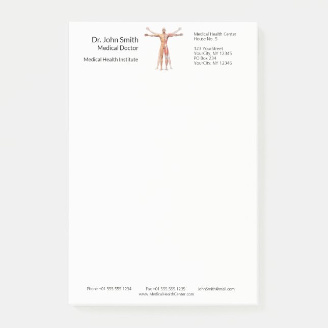 Corps humain Médicale Squelette Muscles Post-it® N (Devant)