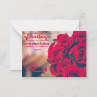 Correspondance 25e anniversaire de mariage / Carte de vœux pour n