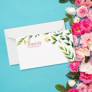 Correspondance À jamais dans nos pensées cœur carte de fleuriste