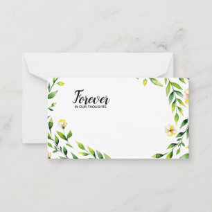 Correspondance À jamais dans nos pensées cœur carte de fleuriste