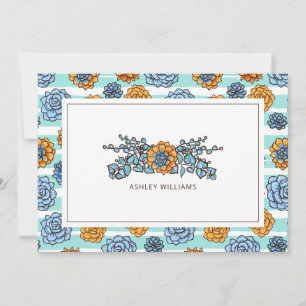 Correspondance Ajouter votre carte de nom   Aquarelle Succulente