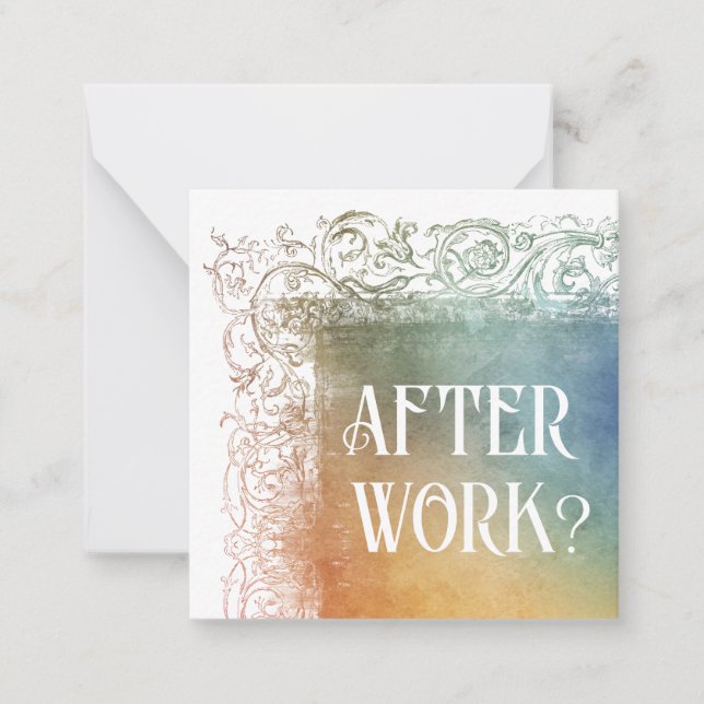 Correspondance *~* APRÈS LE TRAVAIL ? Carte de note plat AP63 Rel (Devant)