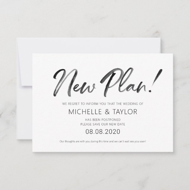 Correspondance Aquarelle Nouveau plan Carte Changement de plan (Devant)