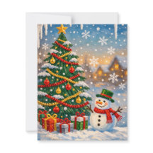Arbre de Noël traditionnel et carte de vacances de