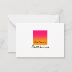 Correspondance Ayez Courage Cette Carte De Note De Passe De Passe