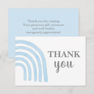 Correspondance Baby Blue Rainbow Merci Carte de note