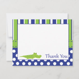 Correspondance Bébé garçon Alligator Carte de remerciements