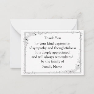 Correspondance Belle Carte de remerciements à cadre fleuri