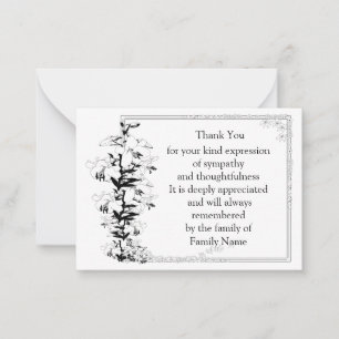 Correspondance Belle Carte de remerciements à cadre fleuri
