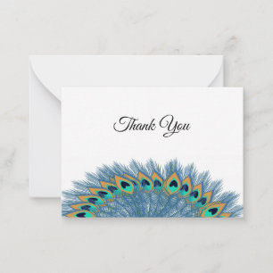 Correspondance Belle Carte de remerciements Peacock