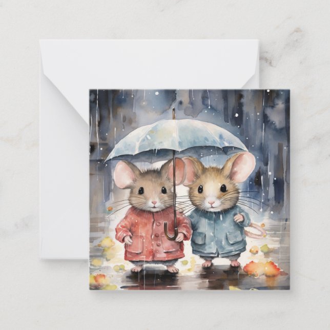 Correspondance Belle carte de souris aquarelle (Devant)
