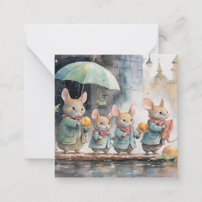 Correspondance Belle carte de souris aquarelle (Devant)