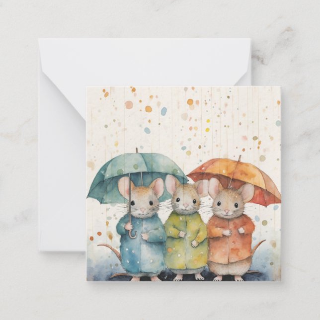 Correspondance Belle carte de souris aquarelle (Devant)