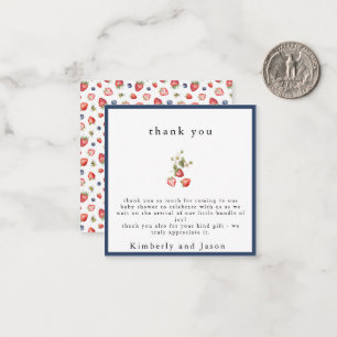 Correspondance Berry Sweet Girl Baby shower Carte de remerciement
