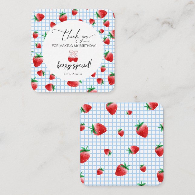 Correspondance Berry Sweet Premier Carte de remerciements d'anniv (Devant / Derrière)