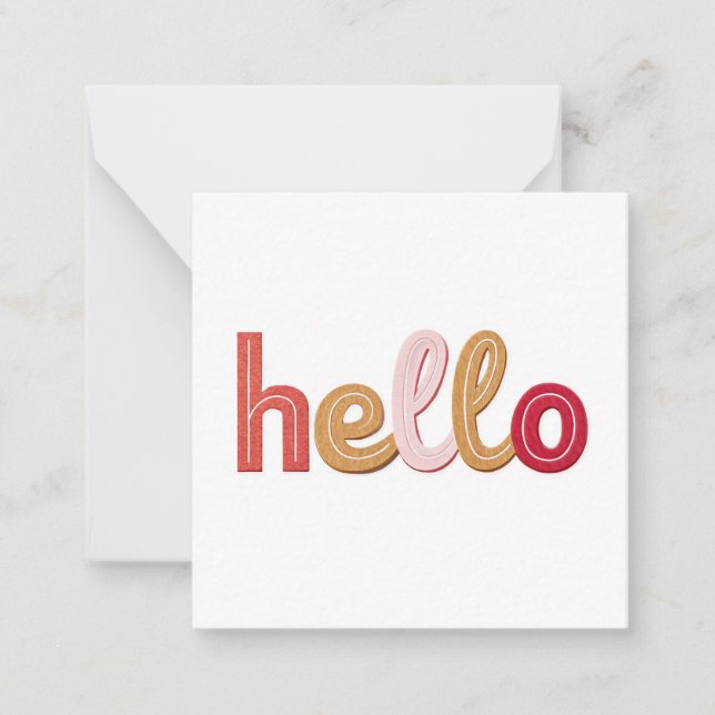 Correspondance "Bonjour" Carte de voeux moderne jouée - Bold Mult (Devant)
