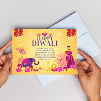 Correspondance Bonne carte Diwali Diwali Carte de voeux Diwali po