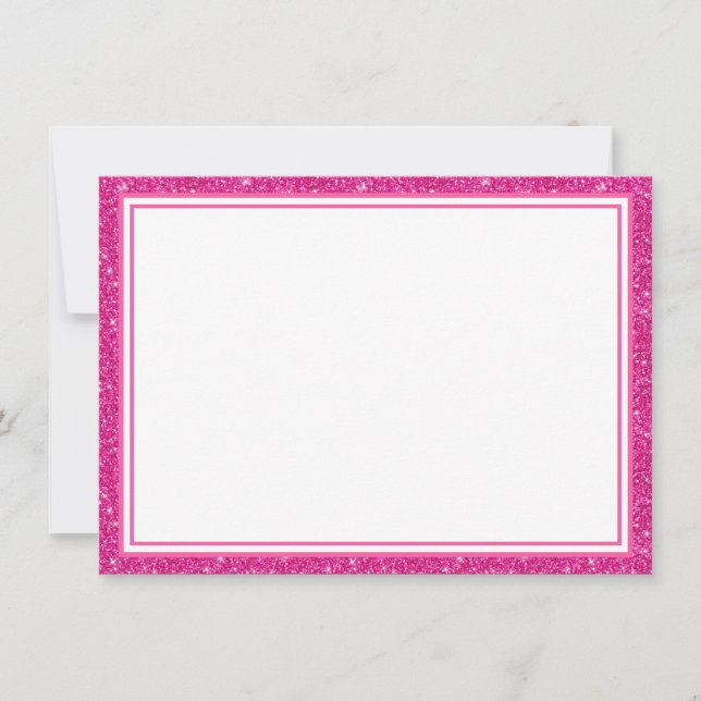 Correspondance Bordure de Parties scintillant rose carte à note p (Devant)