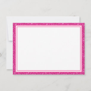 Correspondance Bordure de Parties scintillant rose carte à note p