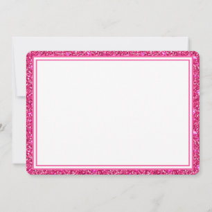 Correspondance Bordure de Parties scintillant rose carte à note p