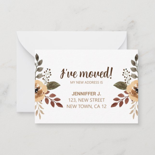 Correspondance Botanique J'ai déménagé Nouvelle carte de Faire-pa (Devant)