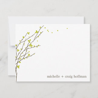 Correspondance Branches en fleurs Carte de remerciements plat - C