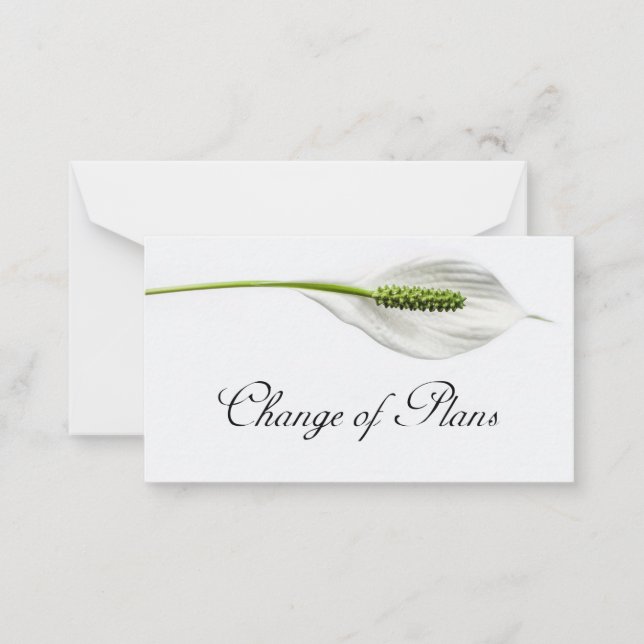 Correspondance Budget. Carte de note Changement de plan en blanc  (Devant)
