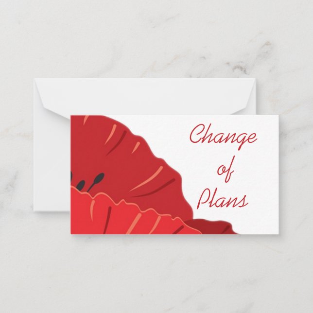 Correspondance Budget.Floral.Red Poppy. Carte de note de modifica (Devant)