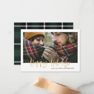 Correspondance budget vacances green tartan photo carte de vacanc