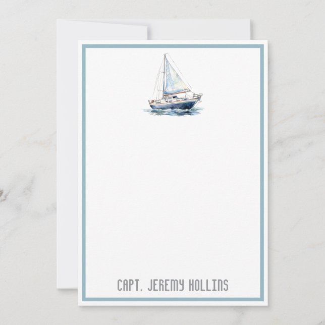 Correspondance Capitaine de yacht Skipper Carte de nom customisée (Devant)