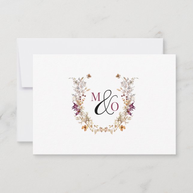 Correspondance Carte à billets plats de deux Mariages Monogram Fl (Devant)