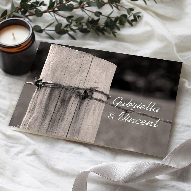 Correspondance Carte à Mariage campagnard plat de clôture rurale (Créateur téléchargé)