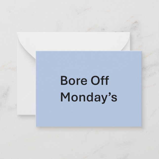 Correspondance Carte Bore Off Monday de sarcast (Devant)