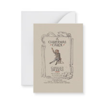 Carte cadeau plate vintage Dickens Un chant de Noë