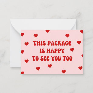 Correspondance Carte "Ce paquet est heureux de vous voir aussi"