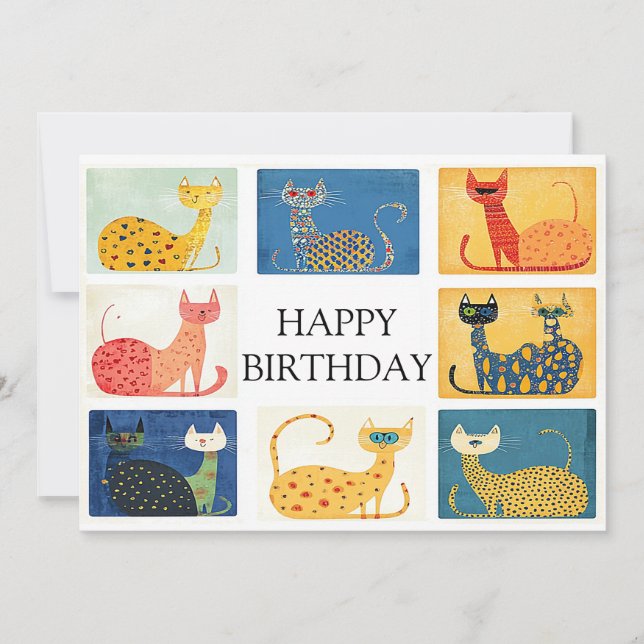 Correspondance Carte d'anniversaire de la Parade de Chat Whimsica (Devant)