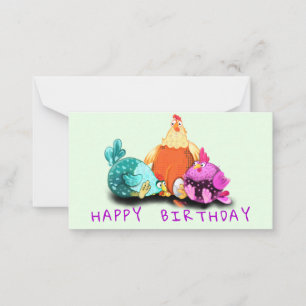Correspondance Carte d'anniversaire de poulets amusants