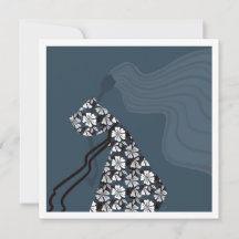 Carte d'art de mode élégante et glamour silhouette