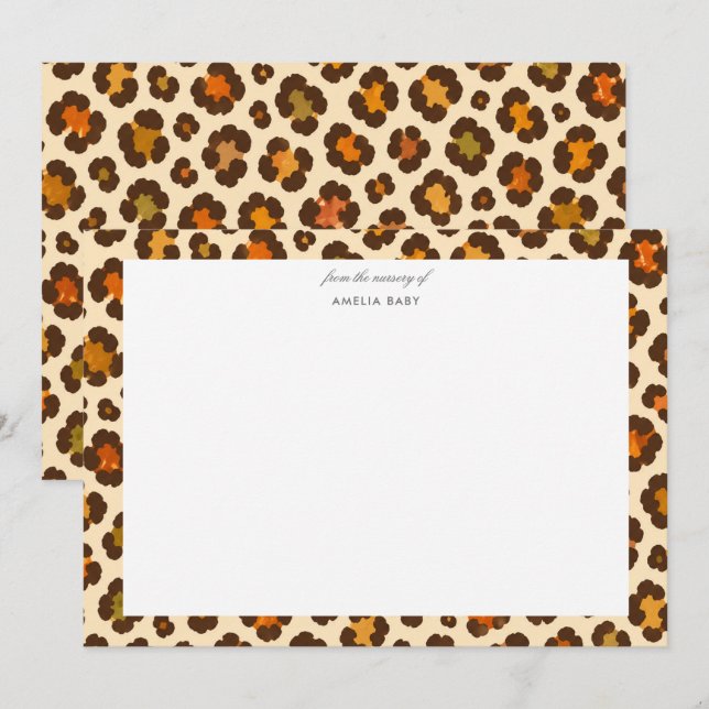 Correspondance Carte de bébé Halloween à motif léopard (Devant / Derrière)