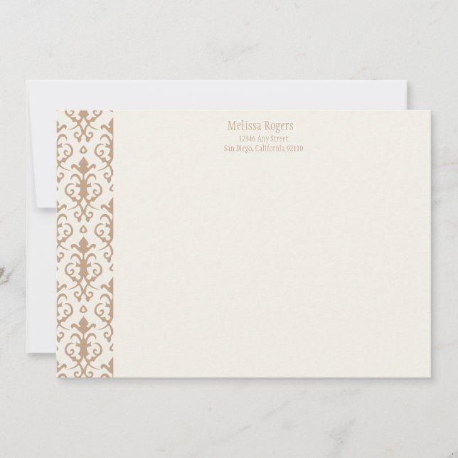 Correspondance Carte de billet Khaki Damask (Devant)