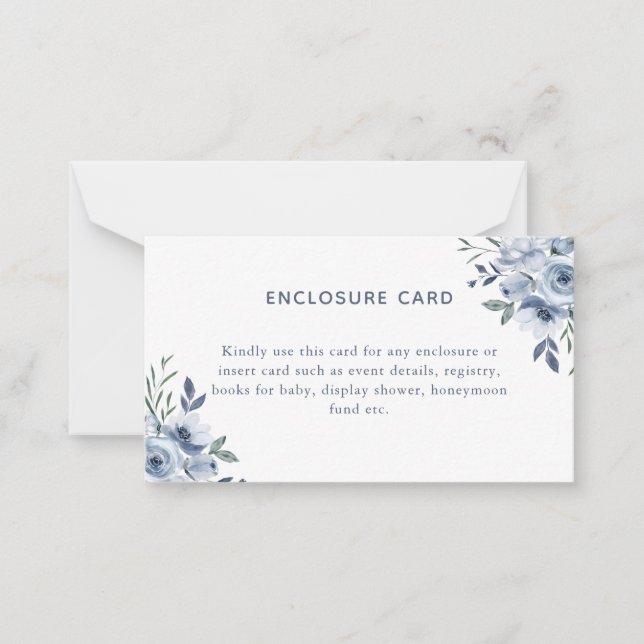 Correspondance Carte de boîtier de note florale bleue (Devant)