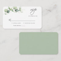 Carte de boîtier RSVP Eucalyptus Greenery Wedding