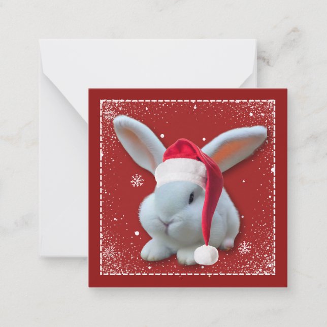 Correspondance Carte de Bonnes Fêtes Bunny Père Noël de Noël (Devant)